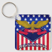 Mississippi USA Flag Sleutelhanger (Voorkant)