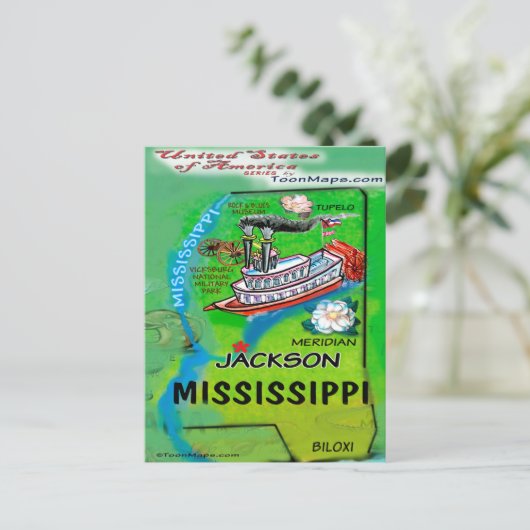 Mississippi USA Kaart (Staand voorkant)