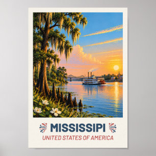 Mississippi USA – Oude Reisposter Poster