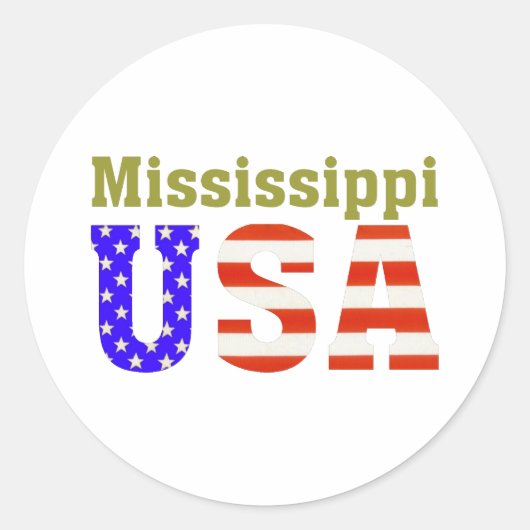 Mississippi USA! Ronde Sticker (Voorkant)