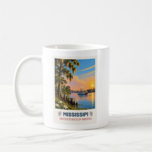 Mississippi USA – Vintage Reisposter Koffiemok