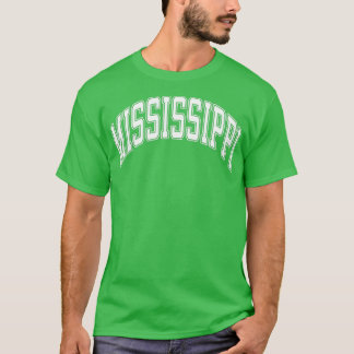 Mississippi Varsity Style Wittekst T-shirt