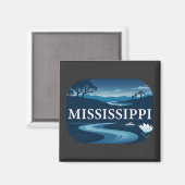 Mississippi Verenigde Staten Magneet (Voorkant / Achterkant)
