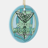 Mississippi Verpleegster Caduceus Keramisch Ornament (Rechts)