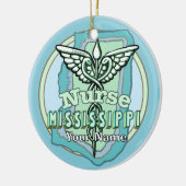 Mississippi Verpleegster Caduceus Keramisch Ornament (Links)