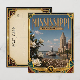 Mississippi Vintage Art Deco Gouden Tijdperk Briefkaart