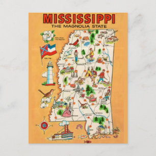 Mississippi Vintage Kaart 