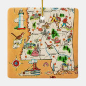 Mississippi vintage kaart keramisch ornament (Achterkant)