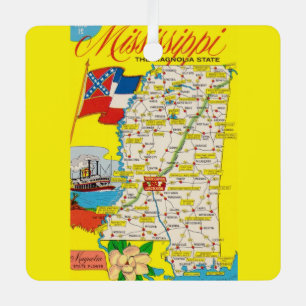Mississippi Vintage Kaart Ornament