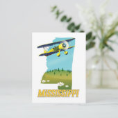 Mississippi vintage kaart reisposter print. (Staand voorkant)