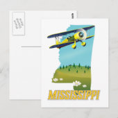 Mississippi vintage kaart reisposter print. (Voorkant / Achterkant)
