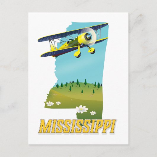 Mississippi vintage kaart reisposter print. (Voorkant)