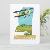 Mississippi vintage kaart reisposter print. (Staand voorkant)