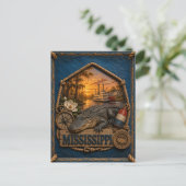 Mississippi Vintage Reizen Briefkaart (Staand voorkant)