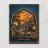 Mississippi Vintage Reizen Briefkaart (Voorkant)