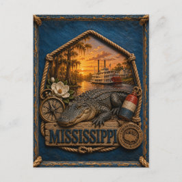 Mississippi Vintage Reizen Briefkaart