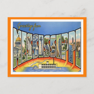 Mississippi Vintage Travel Briefkaart