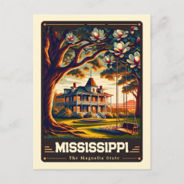 Mississippi | Vintage van patriottische spirit Briefkaart