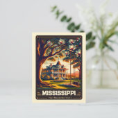 Mississippi | Vintage van patriottische spirit Briefkaart (Staand voorkant)