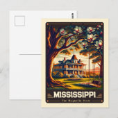 Mississippi | Vintage van patriottische spirit Briefkaart (Voorkant / Achterkant)