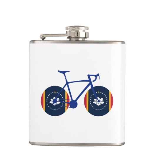 Mississippi Vlag Fietsen Heupfles (Voorkant)
