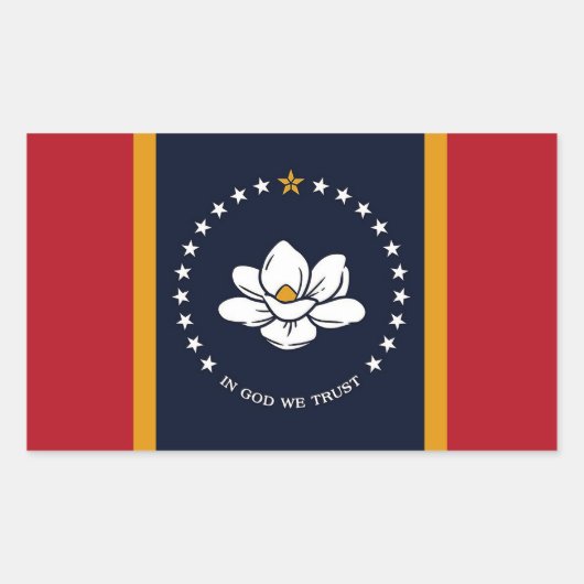 Mississippi Vlag Rechthoekige Sticker (Voorkant)