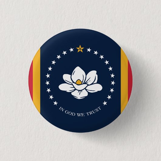 Mississippi Vlag Ronde Button 3,2 Cm (Voorkant)