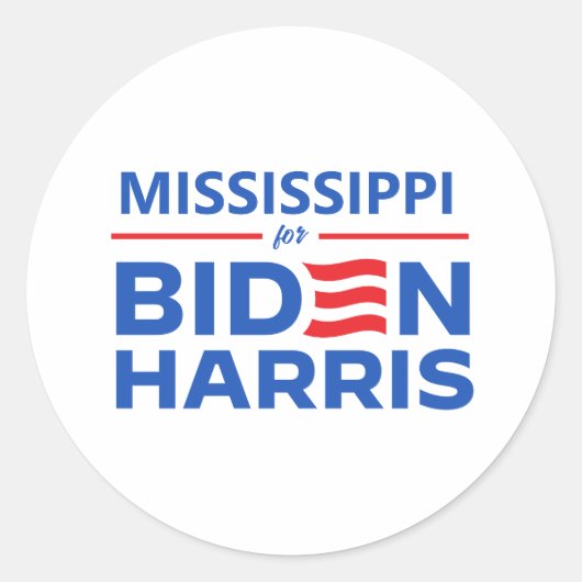 Mississippi voor Biden Harris Ronde Sticker (Voorkant)