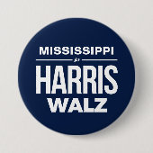 Mississippi voor Harris Walz Ronde Button 7,6 Cm (Voorkant)