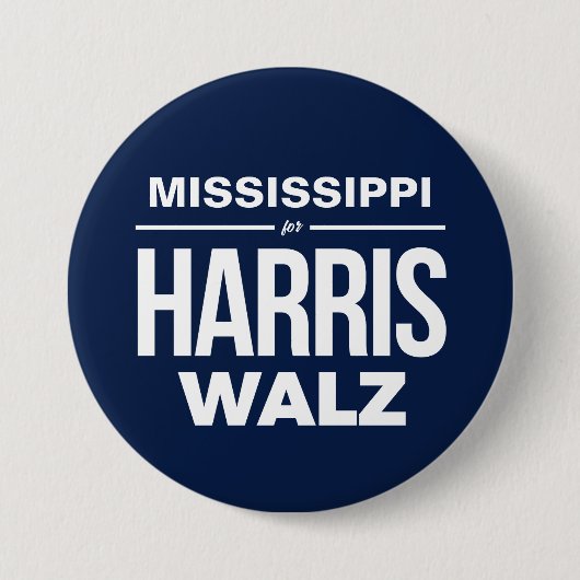 Mississippi voor Harris Walz Ronde Button 7,6 Cm (Voorkant)