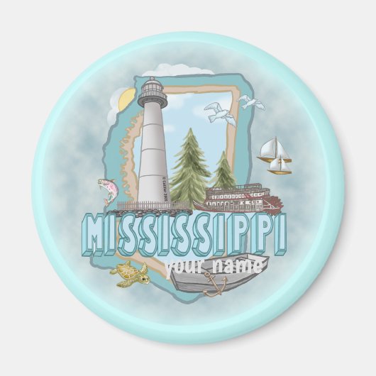 Mississippi Vuurtoren magneet (Voorkant)