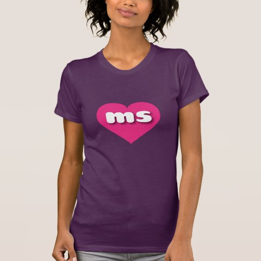 Mississippi warm roze hart - Ik hou van mevrouw T-shirt (Voorkant)