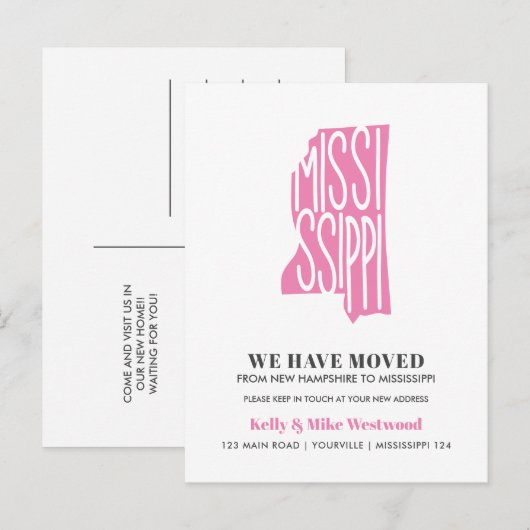 MISSISSIPPI We hebben New address New Home verplaa Briefkaart (Voorkant / Achterkant)