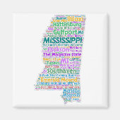 Mississippi Word Cloud Magneet (Voorkant)