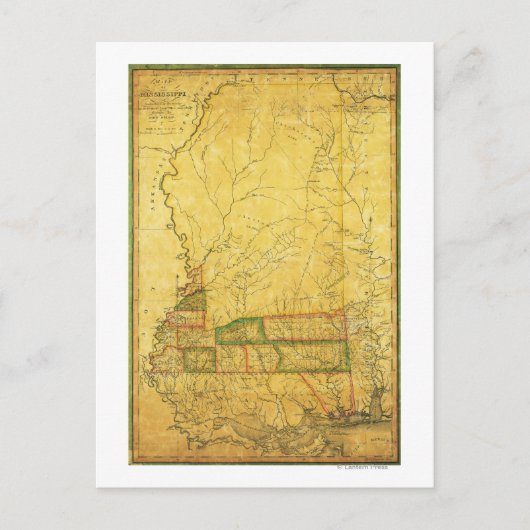 MississippiPanoramic MapMississippi Briefkaart (Voorkant)