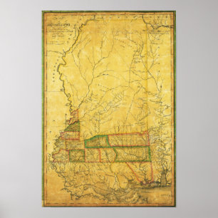 MississippiPanoramic MapMississippi Poster