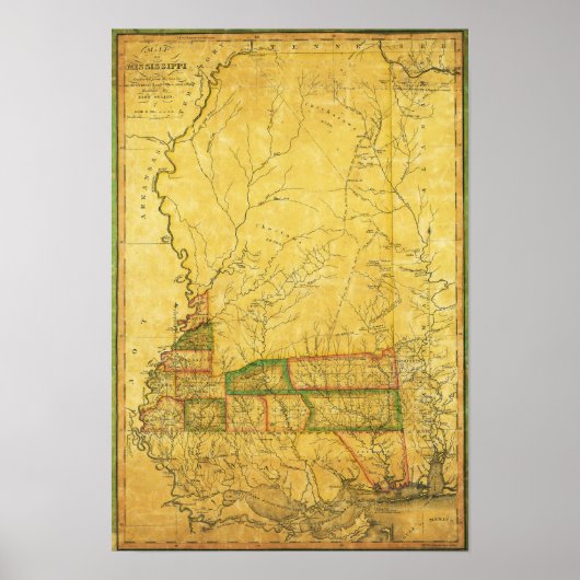 MississippiPanoramic MapMississippi Poster (Voorkant)
