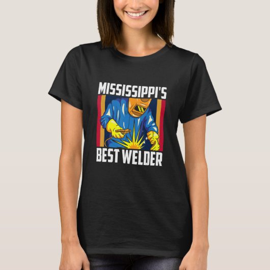 Mississippi's Best Welder Ironworker Ironsmith Wel T-shirt (Voorkant)