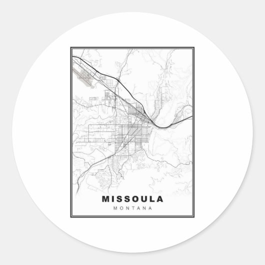 Missoula Map Ronde Sticker (Voorkant)