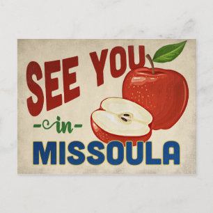 Missoula Montana Apple - Vintage Travel Briefkaart
