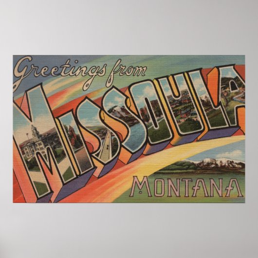 Missoula, Montana - Grote letterscènes Poster (Voorkant)