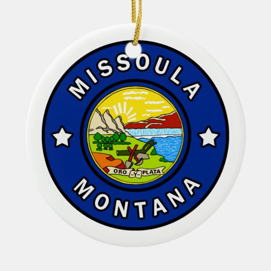 Missoula Montana Keramisch Ornament (Voorkant)