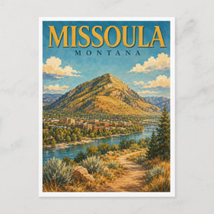 Missoula Montana Mount Sentinel GeoSaga Briefkaart