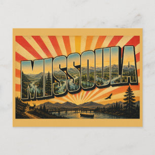 Missoula Montana Rivieren Bergen Bossen Kunst Briefkaart