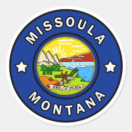 Missoula Montana Ronde Sticker (Voorkant)