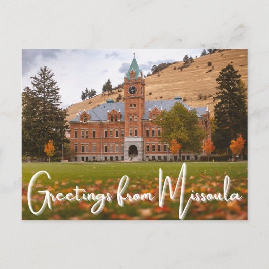 Missoula Montana University of Montana Briefkaart (Voorkant)
