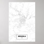 Missoula, Montana (zwart op wit) Poster (Voorkant)