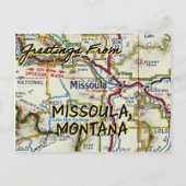 Missoula MT  Map Briefkaart (Voorkant)
