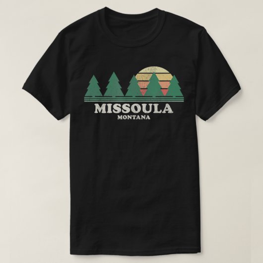 Missoula MT  Throwback Retro 70s Design T-shirt (Design voorkant)