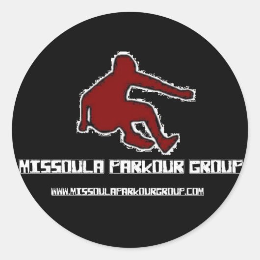 Missoula Parkour Groep Logo Ronde Sticker (Voorkant)